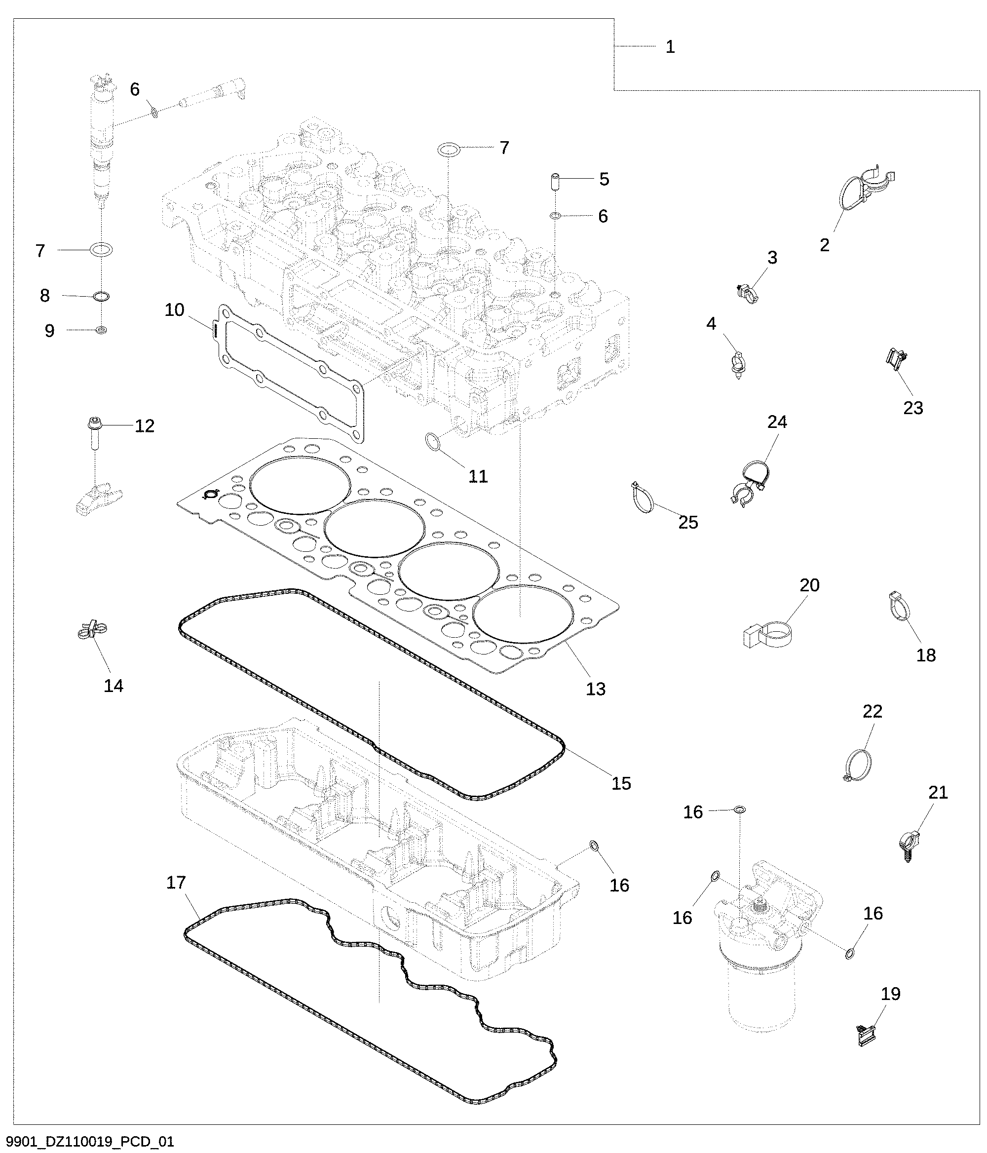 9901 Cylinder Head Removal Gasket Kit (1/3)