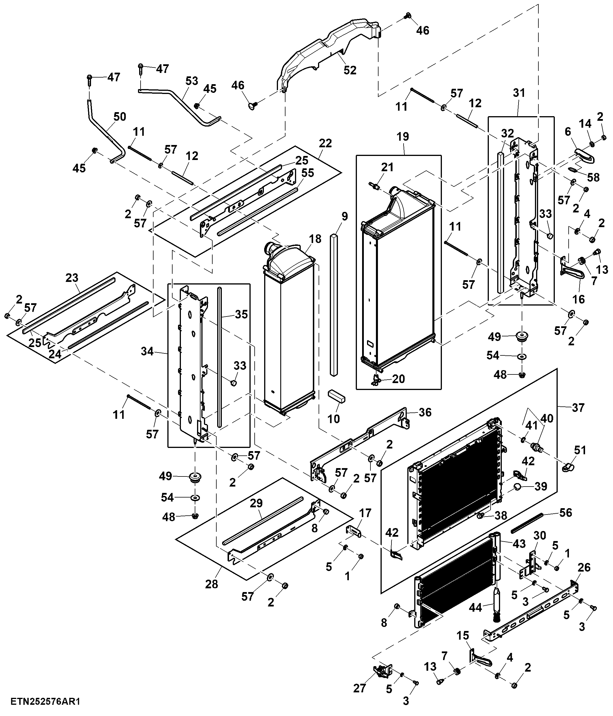 Radiator, PST/ IVT™, T3/ FT4/ Stage 5 Engine (804001 - )