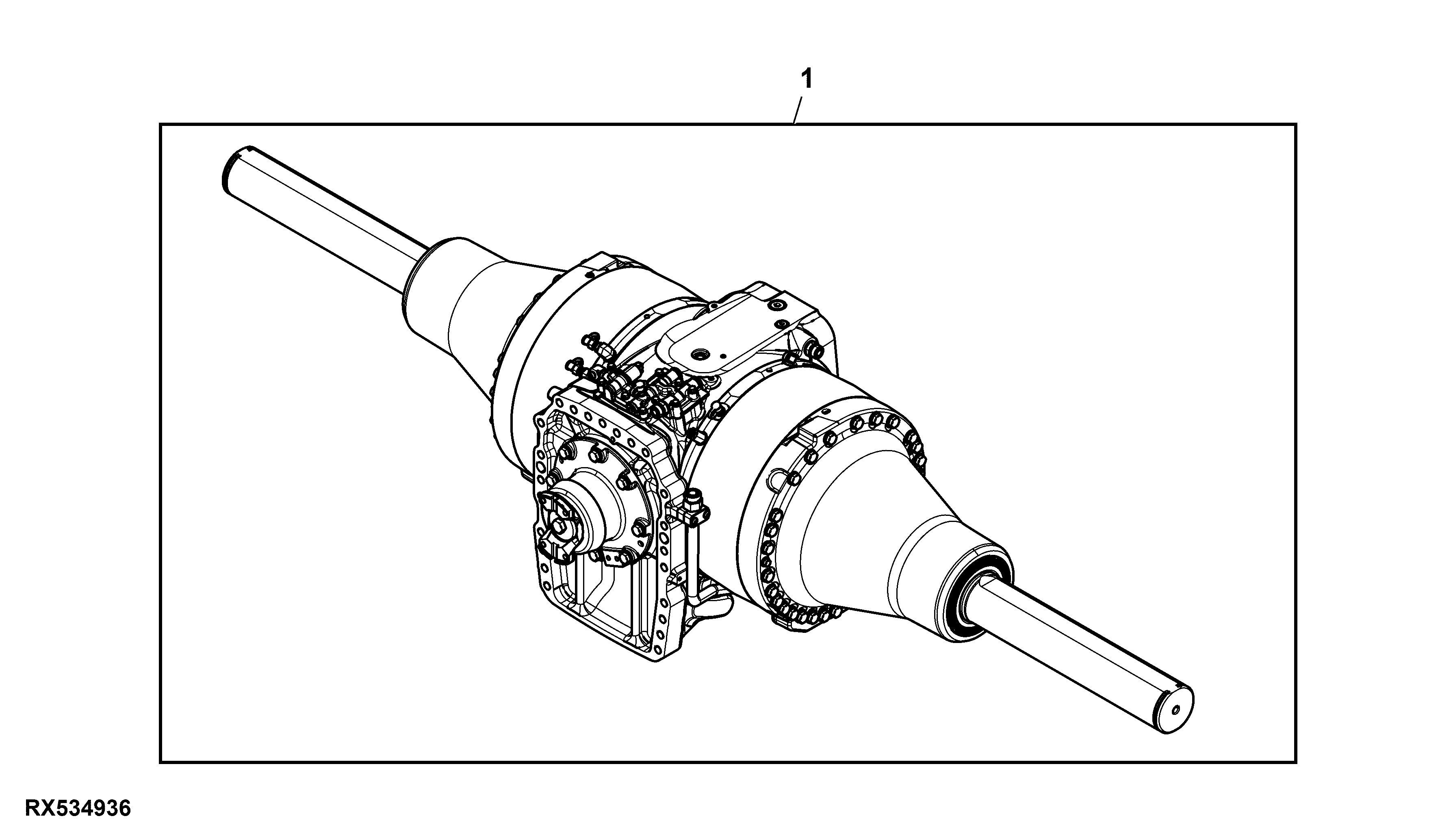 Rear Axle, 120 mm, Double Reduction, 3 Pinion, Flats