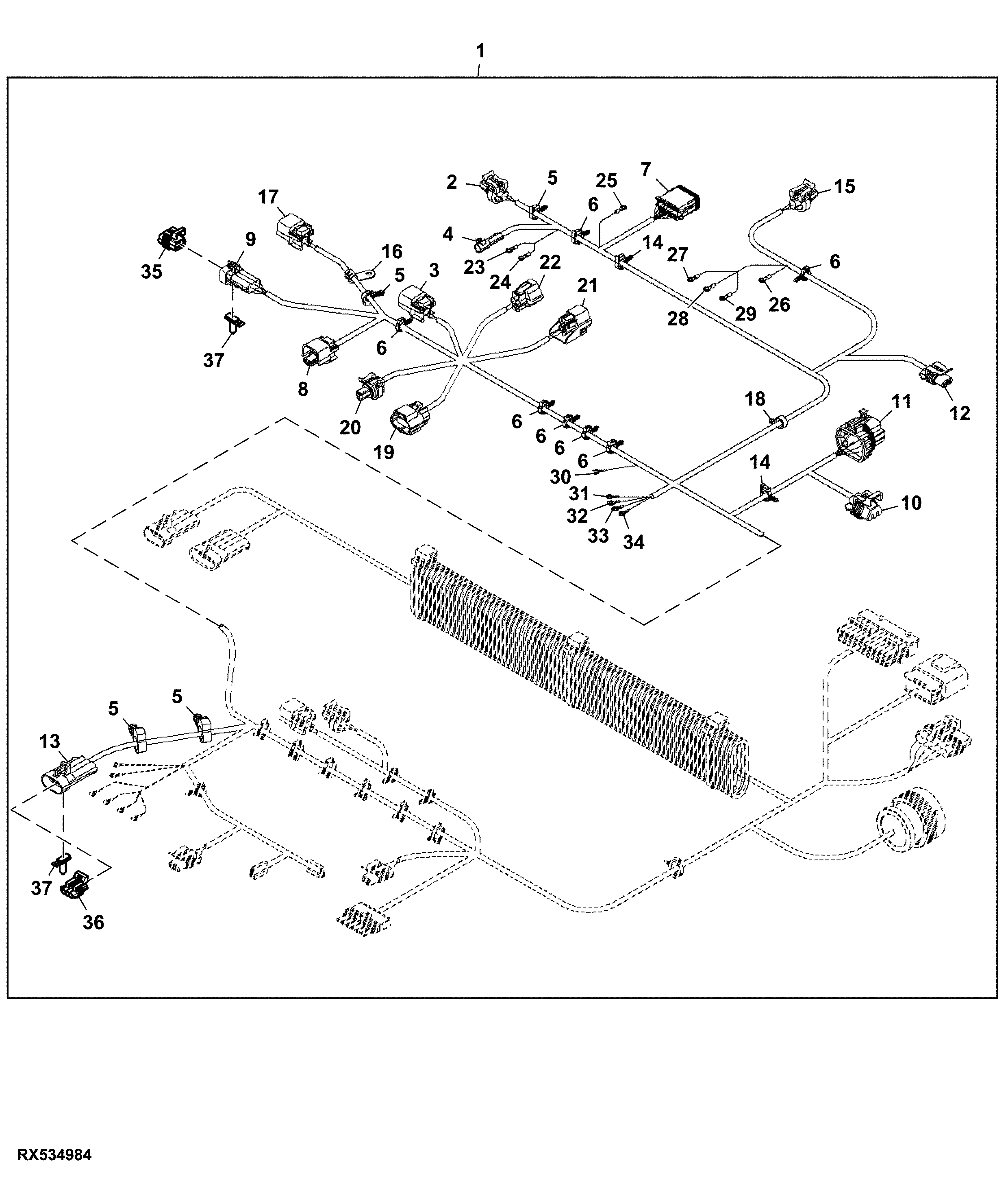 Chassis Wiring Harness, Manual SCV, W/O TLS™, Non Certified (1/2)