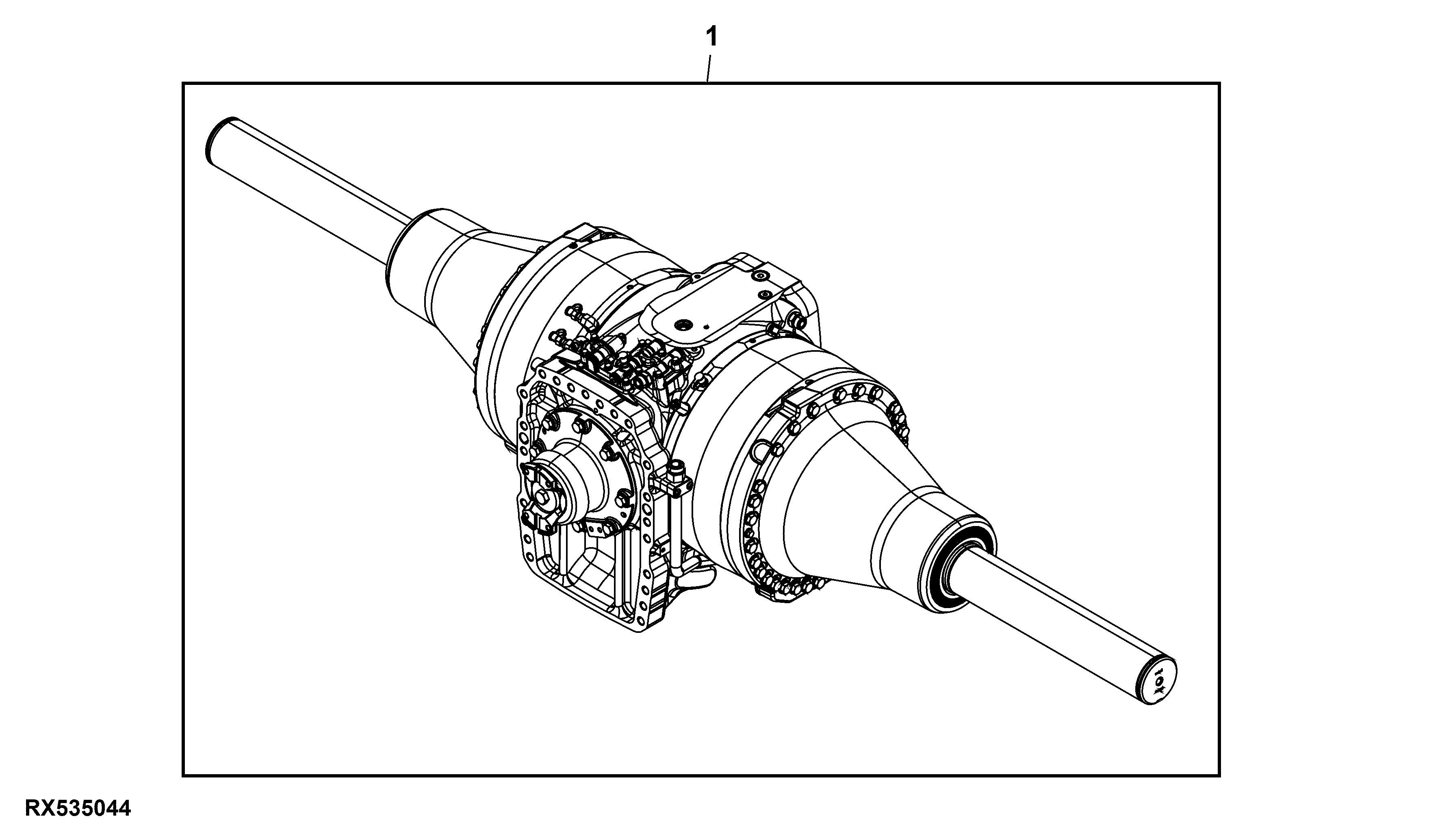 Rear Axle, 120 mm, Double Reduction, 3 Pinion