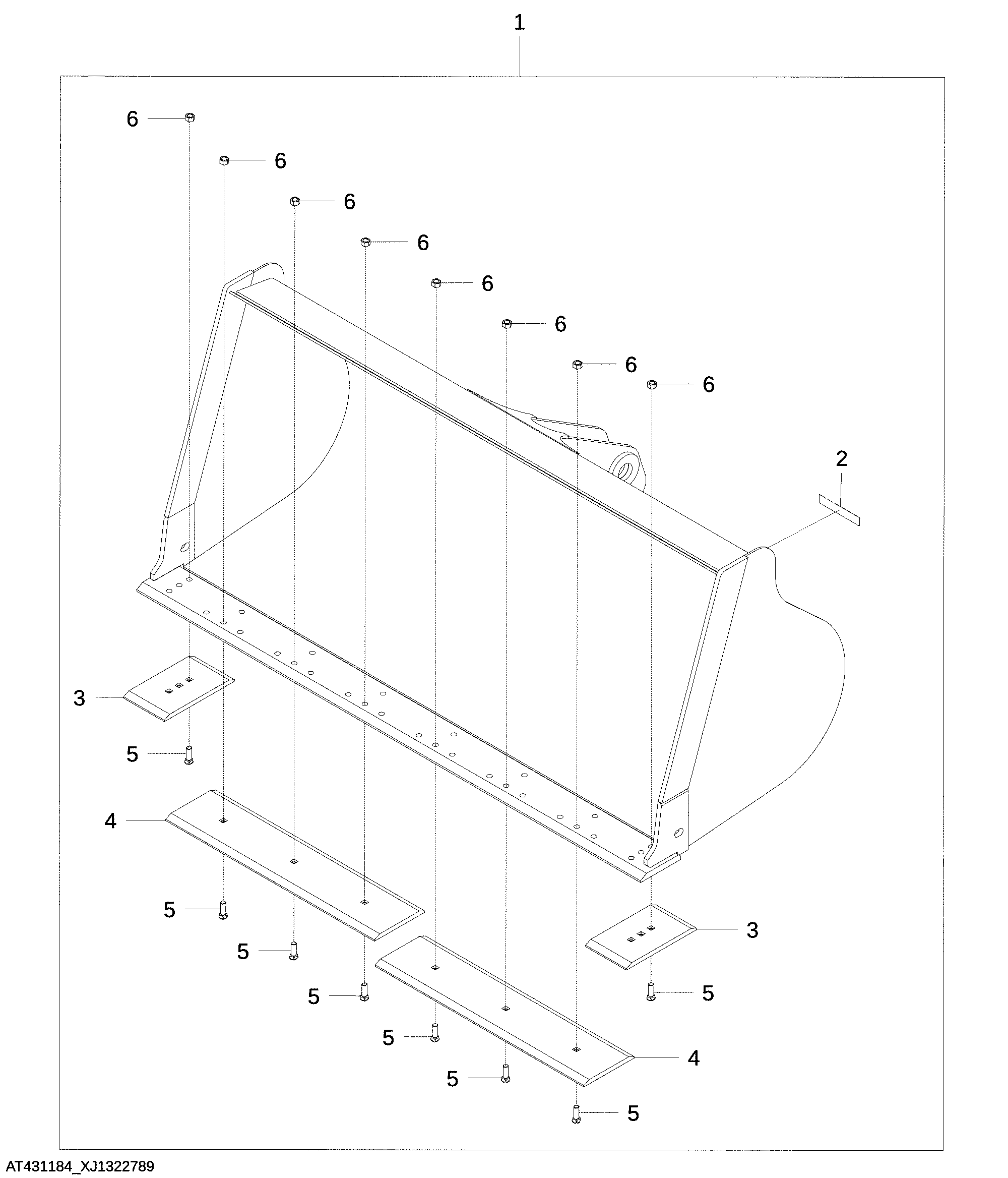 Pin-On Bucket Loader 2.1 m³ (2.75 yd³) with Bolt On Cutting Edge Kit