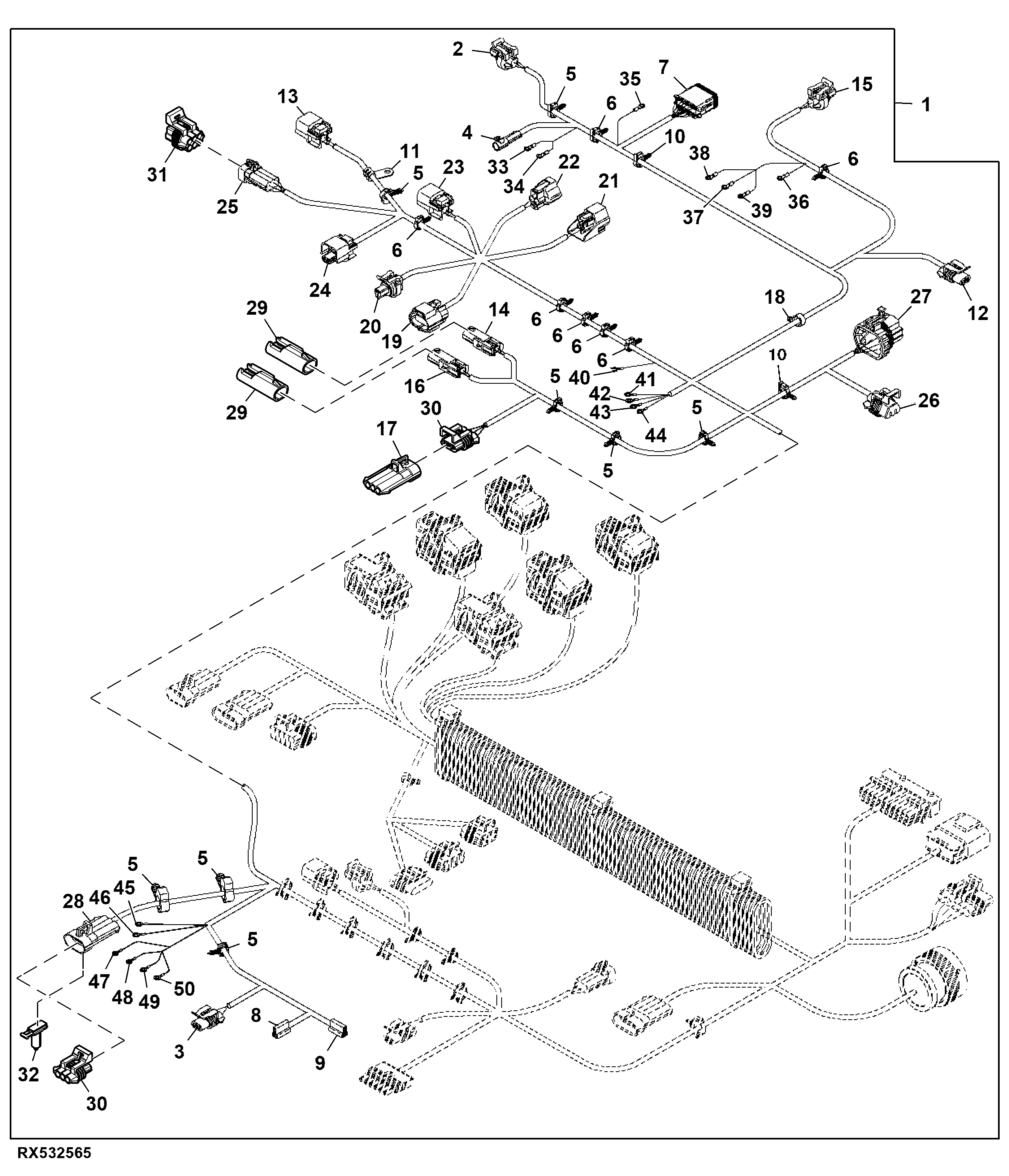 CHASSIS WIRING HARNESS CONNECTORS (1/2) (ELECTRO HYDRAULIC SCV) (W/TLS) (NON-CERTIFIED)