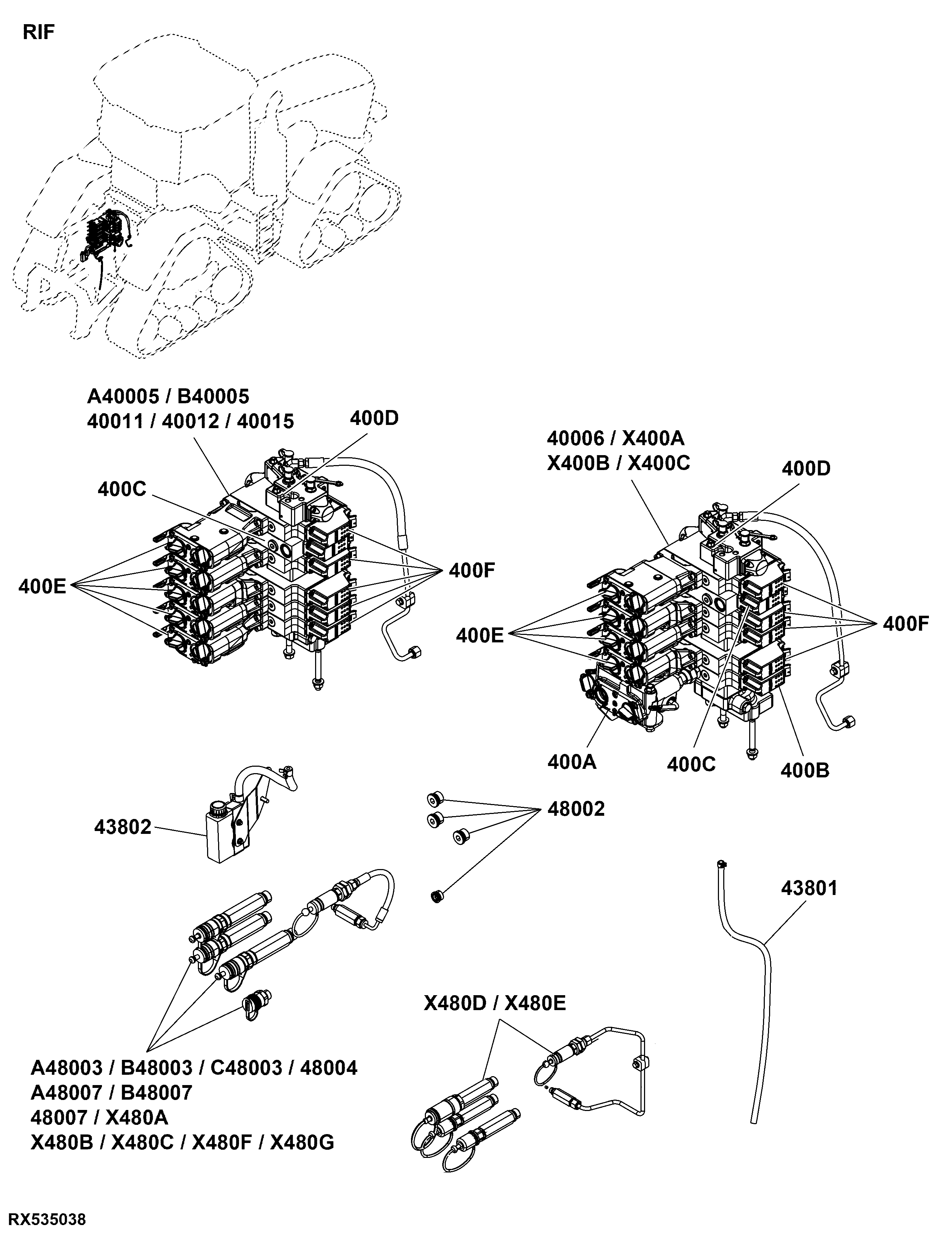 RIF Selective Control Valve and Hydraulic Couplers, Rear Implement