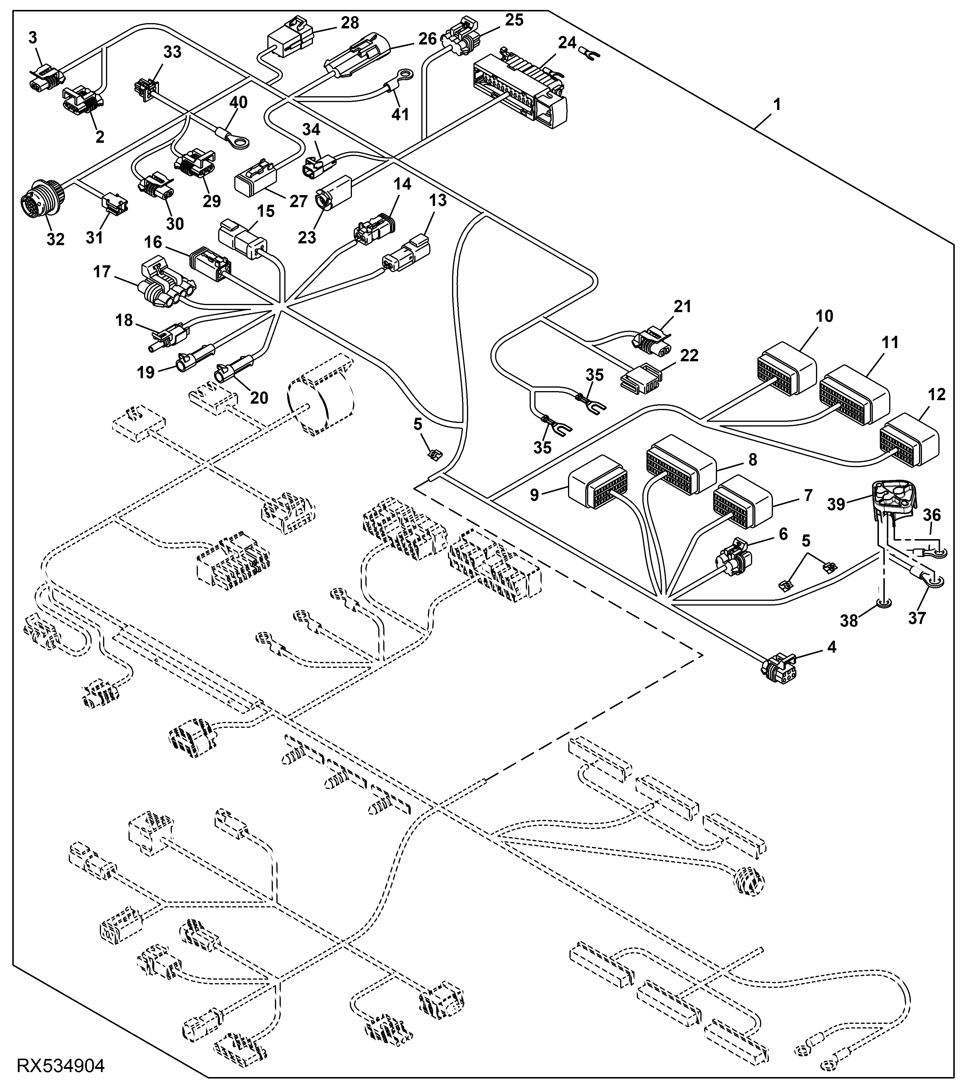 Cab Wiring Harness Connectors (3/3) (European Version) (PST)