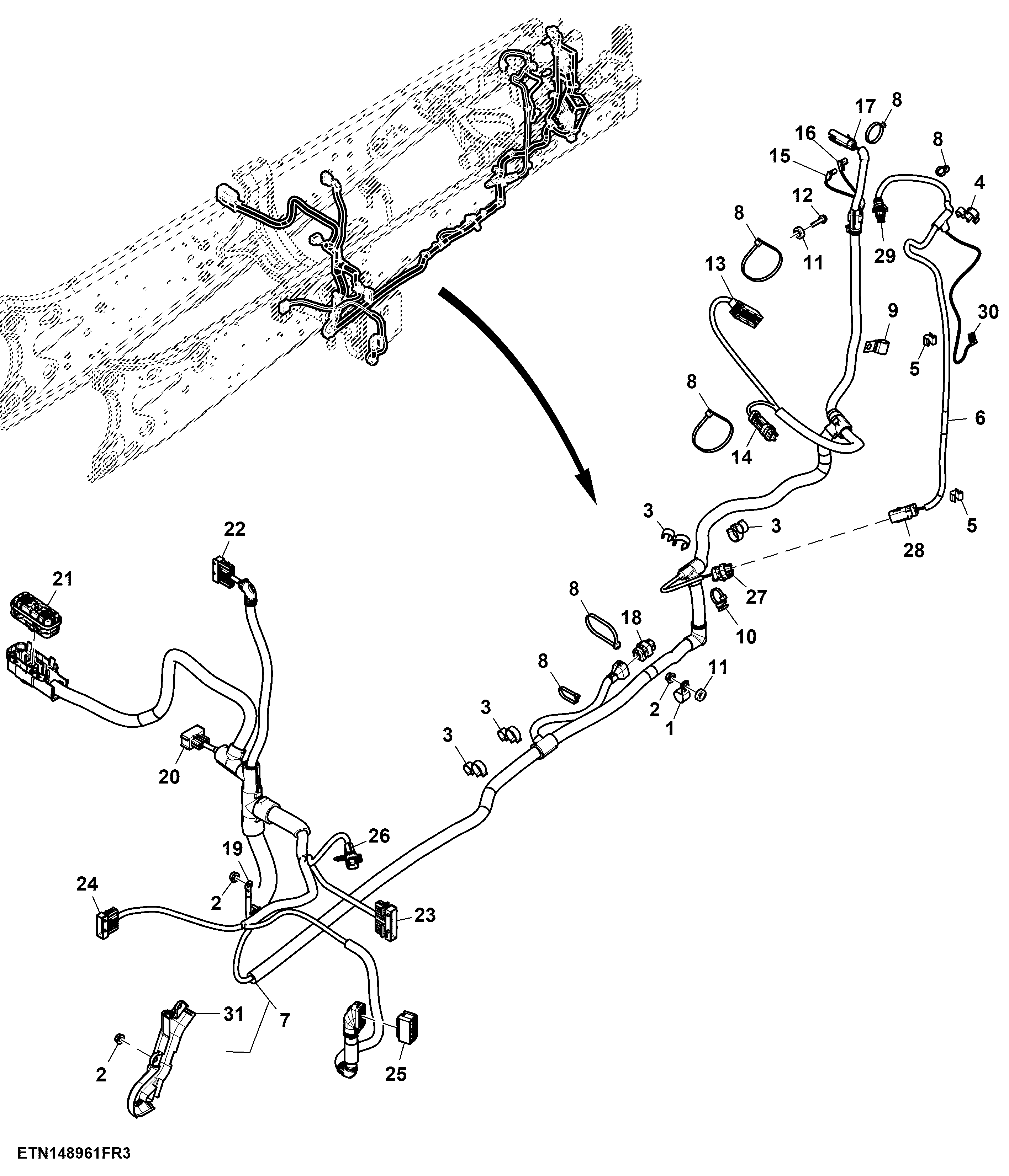 Wiring Harness, Front Chassis, W/O Front Controller
