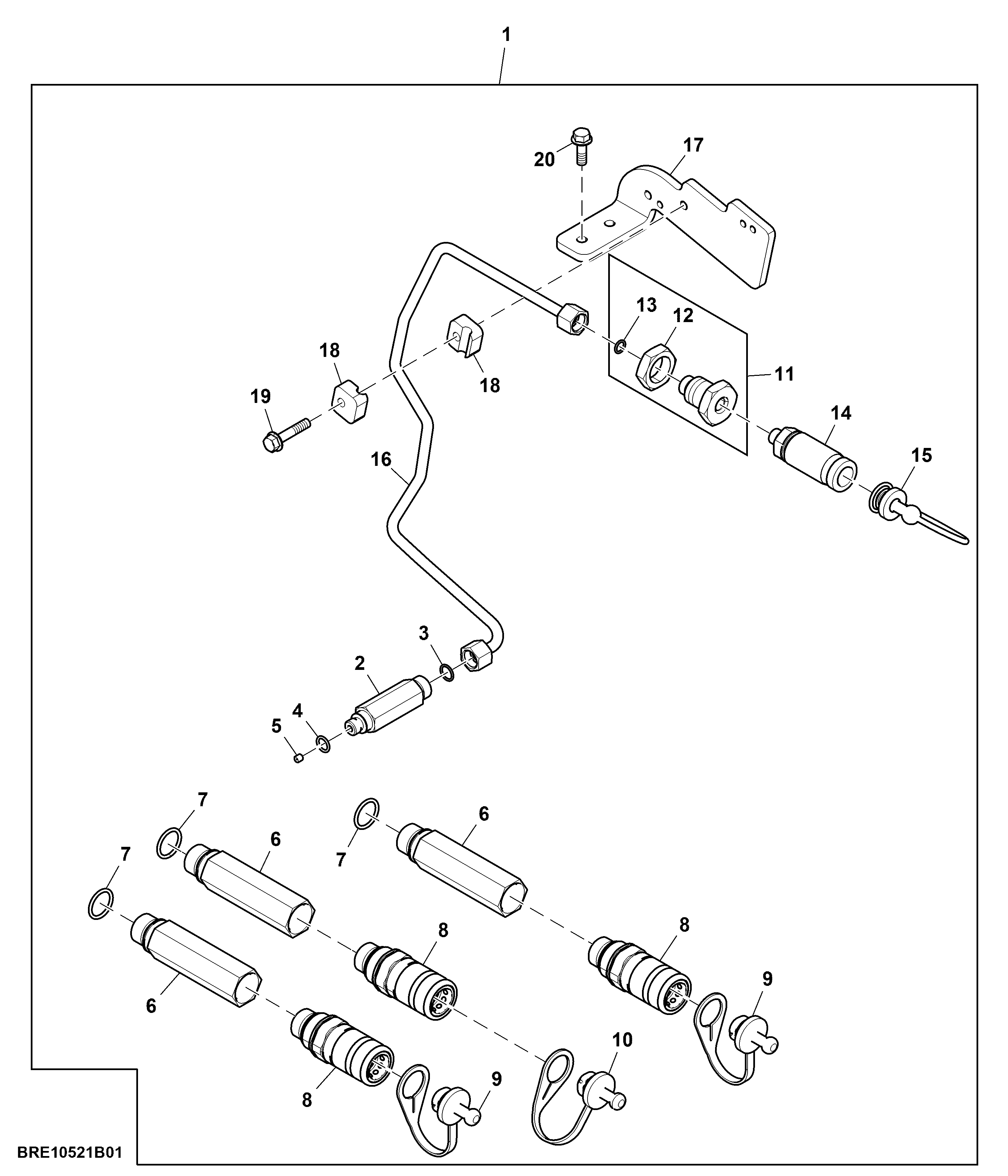 1/2 inch Auxiliary Hydraulic Connections, Attachment (802001 - 804000)