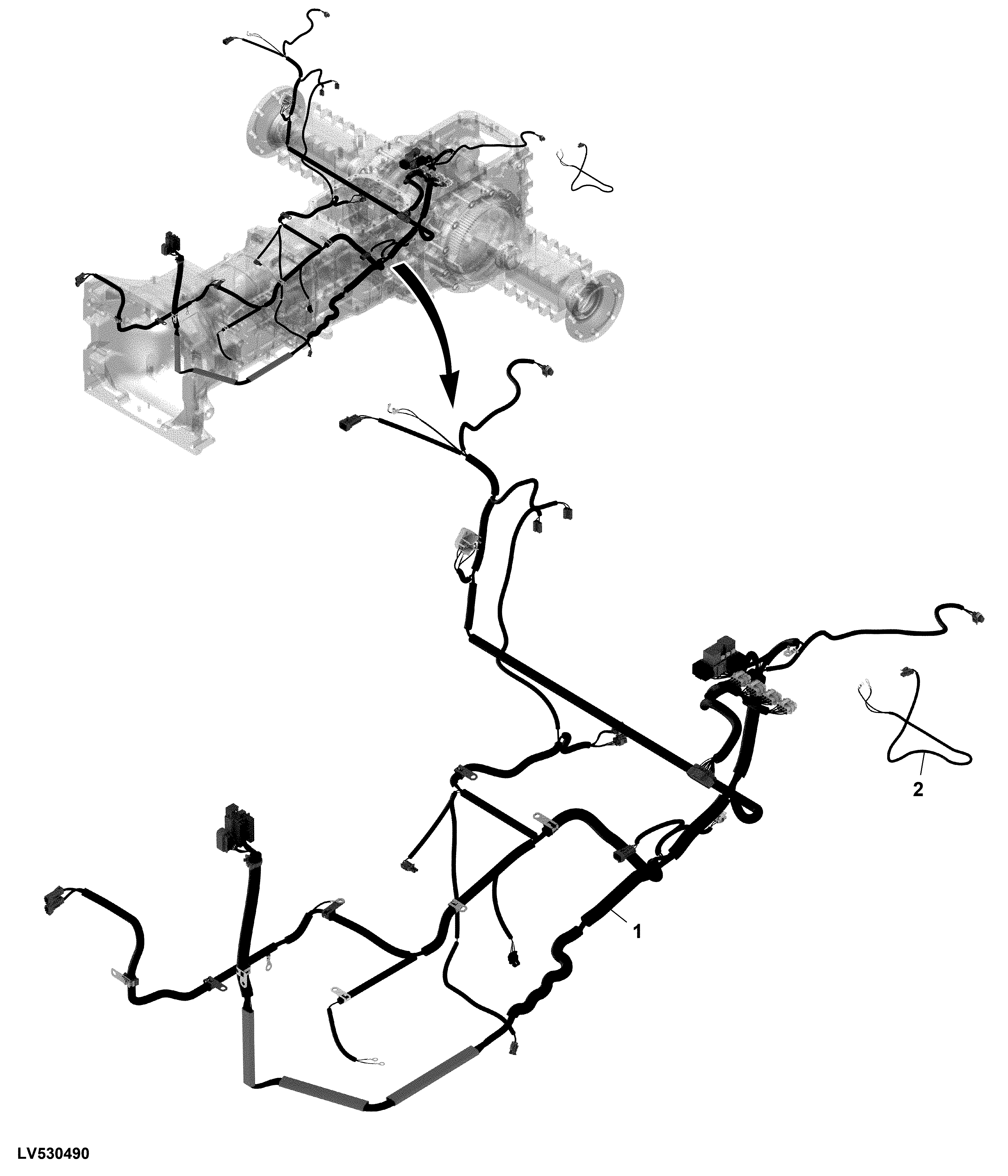 Wiring Harness (Rear) (Syncshuttle Transmission) (Cab) (1/3)