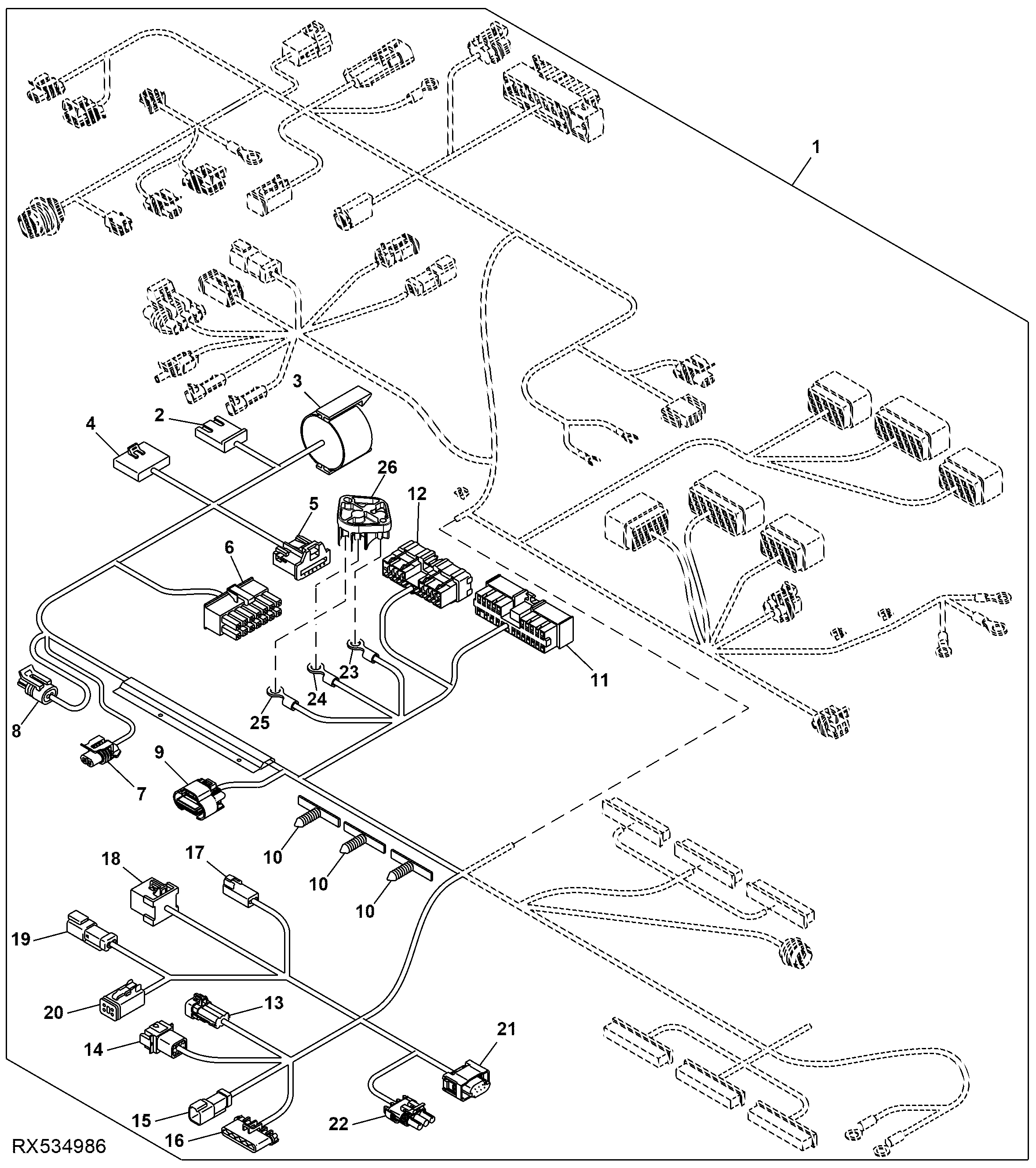 Cab Wiring Harness Connectors (1/3) (European Version)