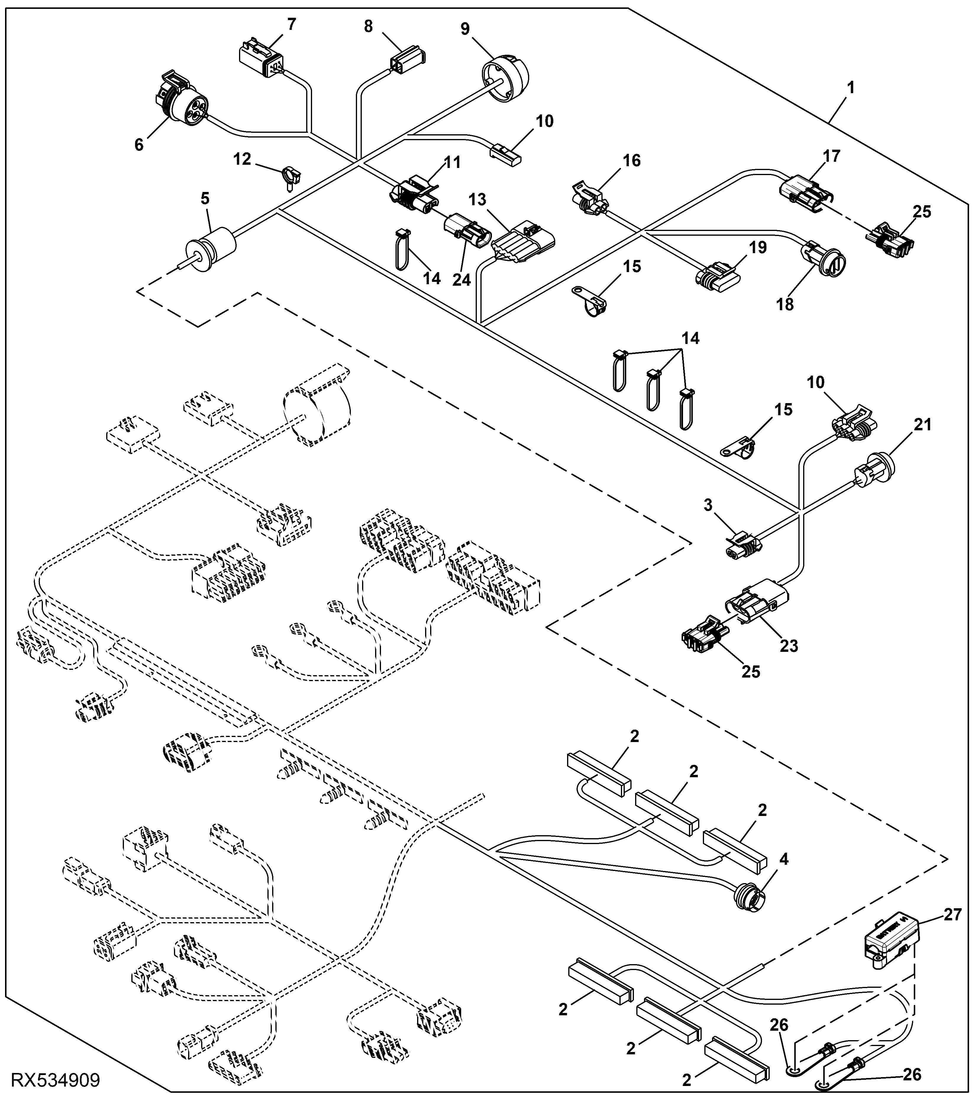 Cab Wiring Harness Connectors (2/3) (European Version) (PST)