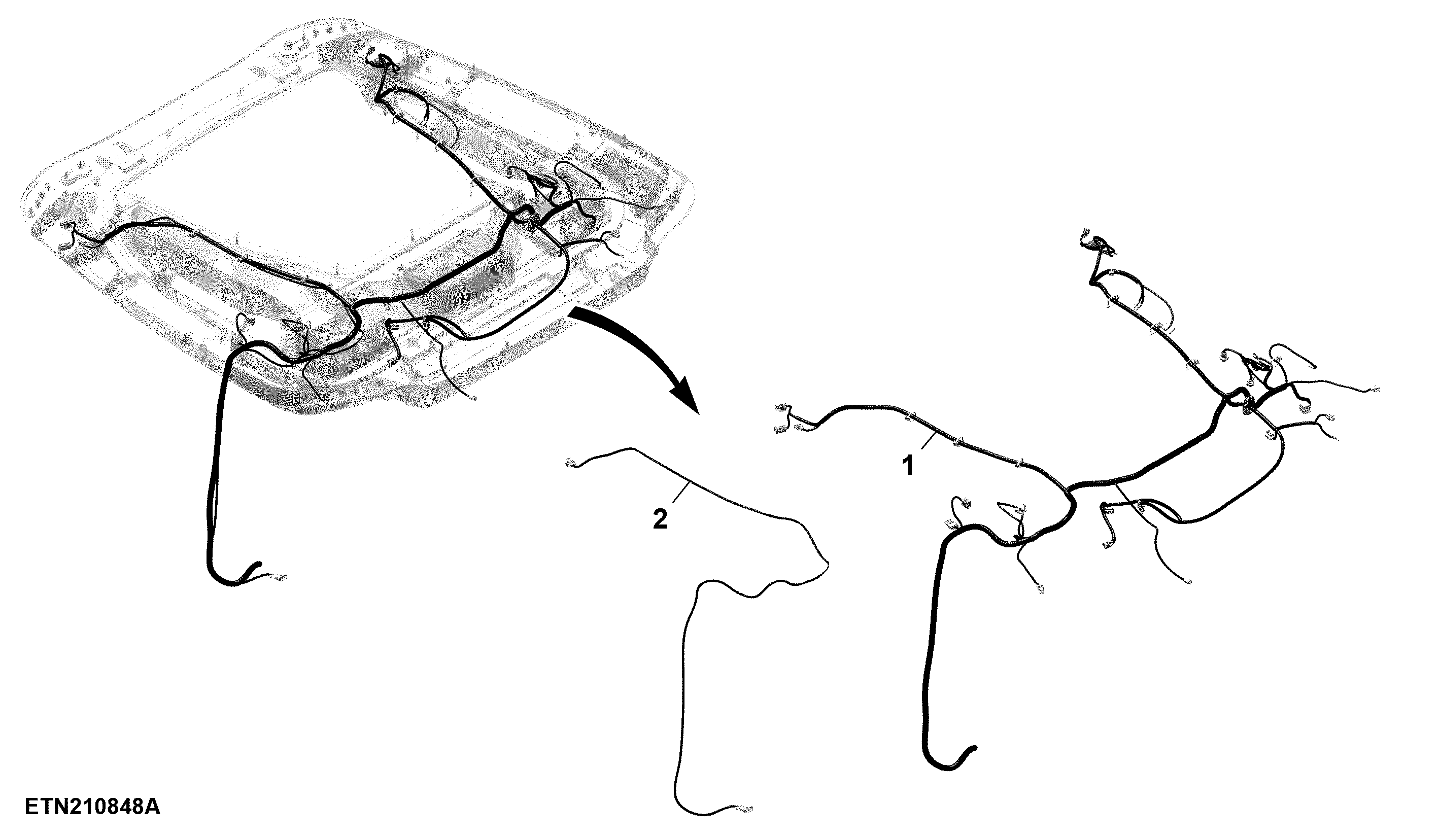 Roof Wiring Harness, Cab (1/3)