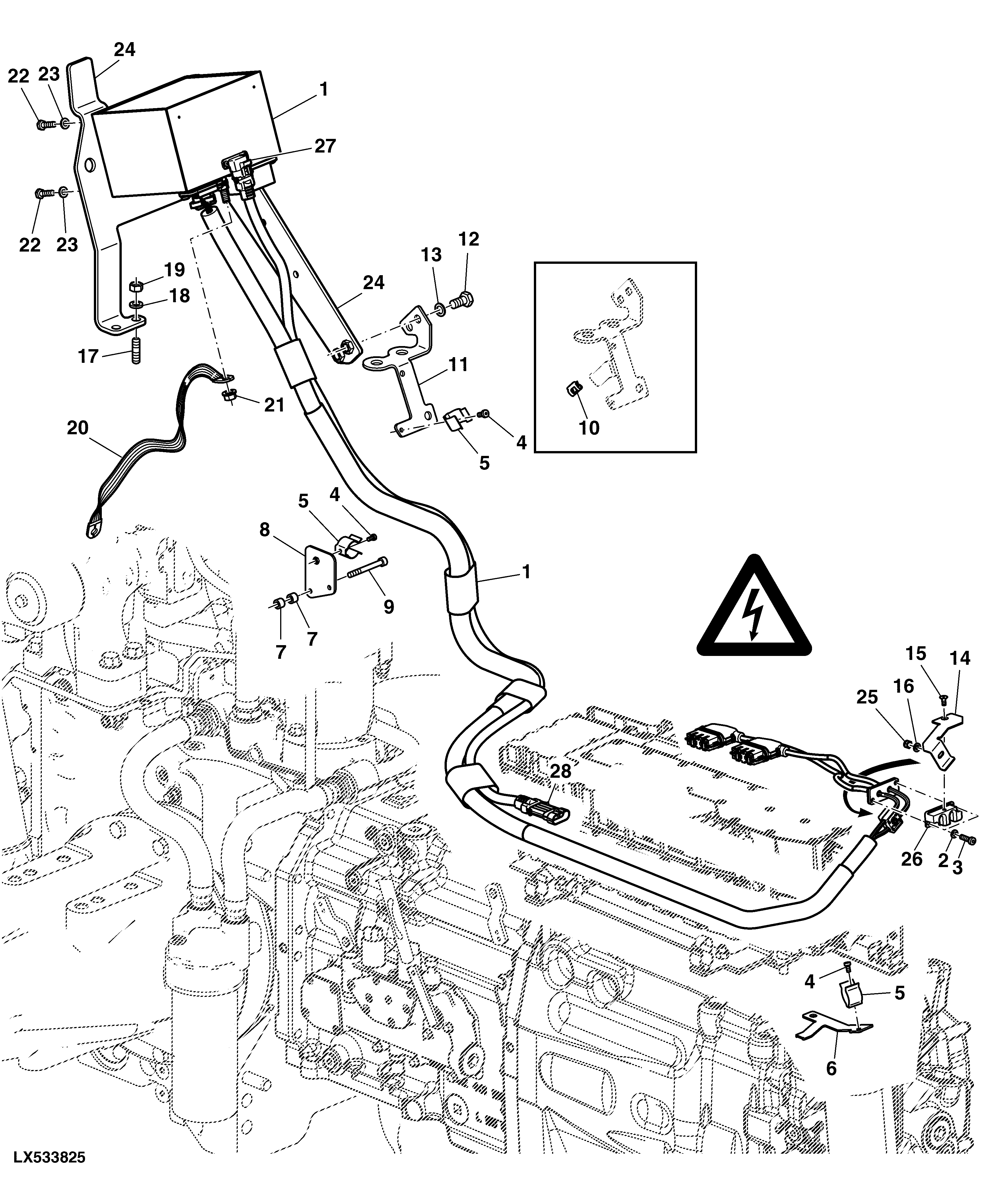 WIRING HARNESS FOR 230 V AND 400 V POWER OUTLET SOCKET