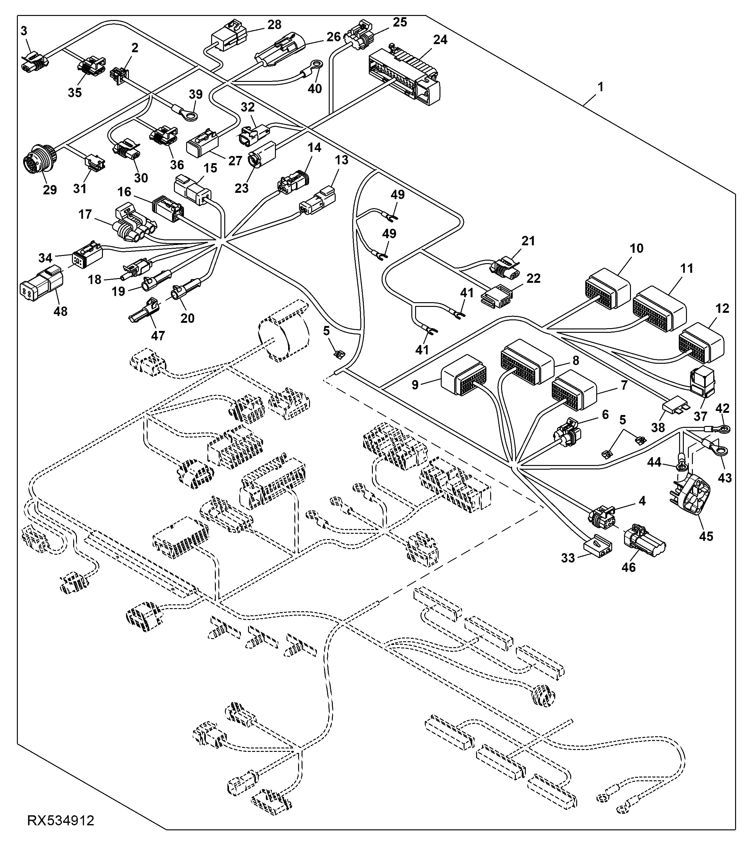 Cab Wiring Harness Connectors (3/3) (EV) (PQT) (40-50K)