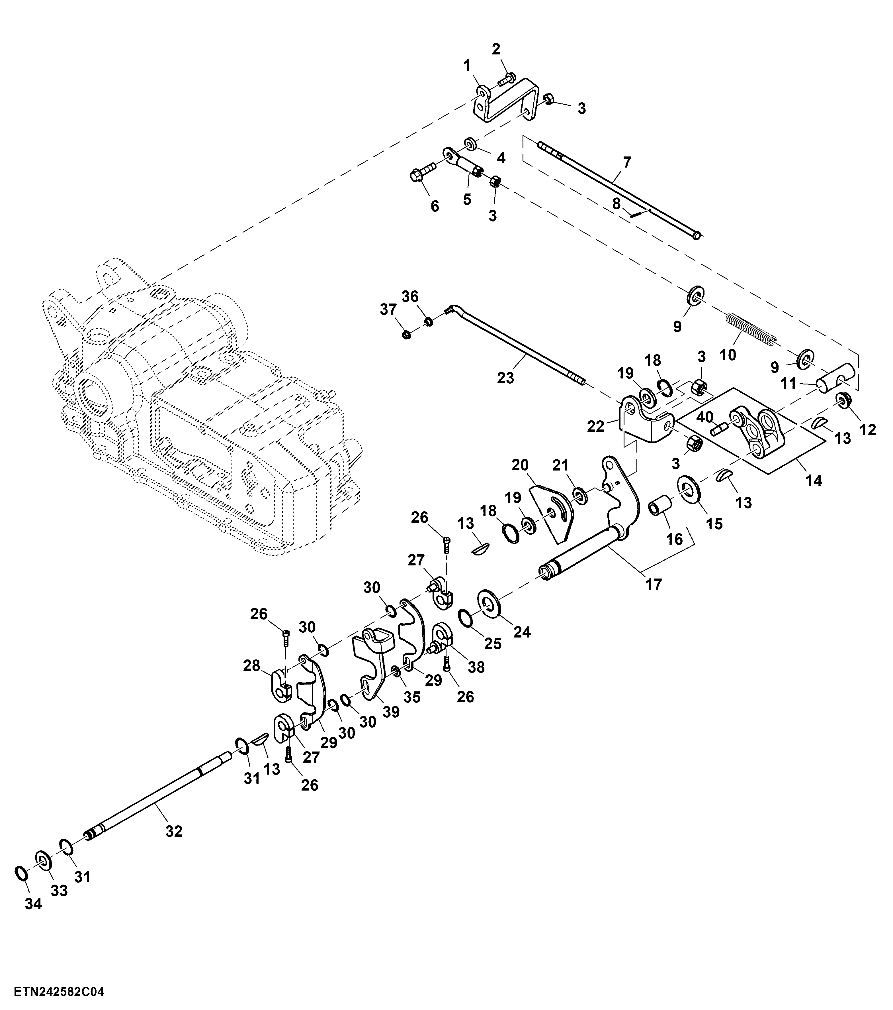 Rockshaft Control Linkages, W/O SCV, W/ MQRL