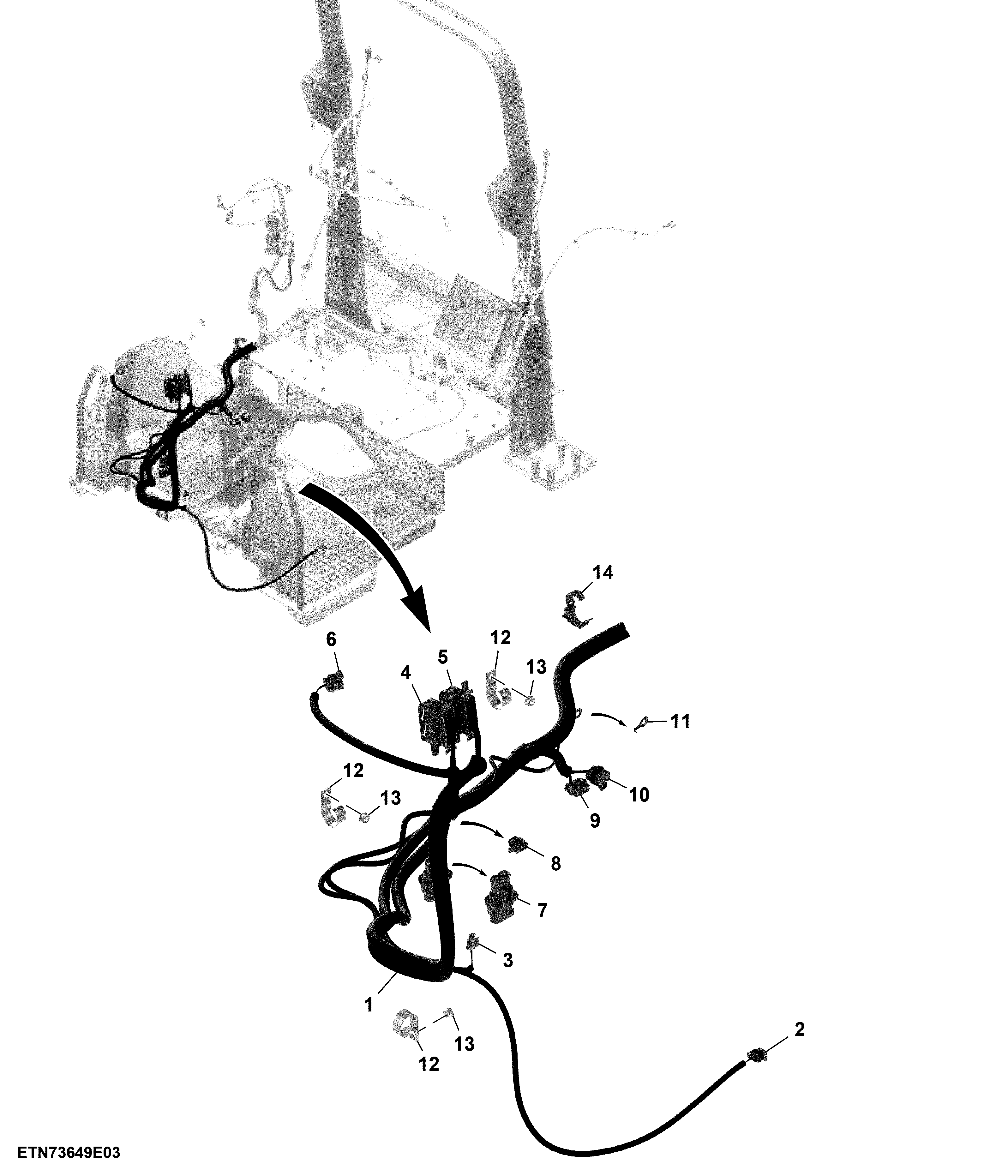 Wiring Harness, Operators Platform W/O Cab (3/5)