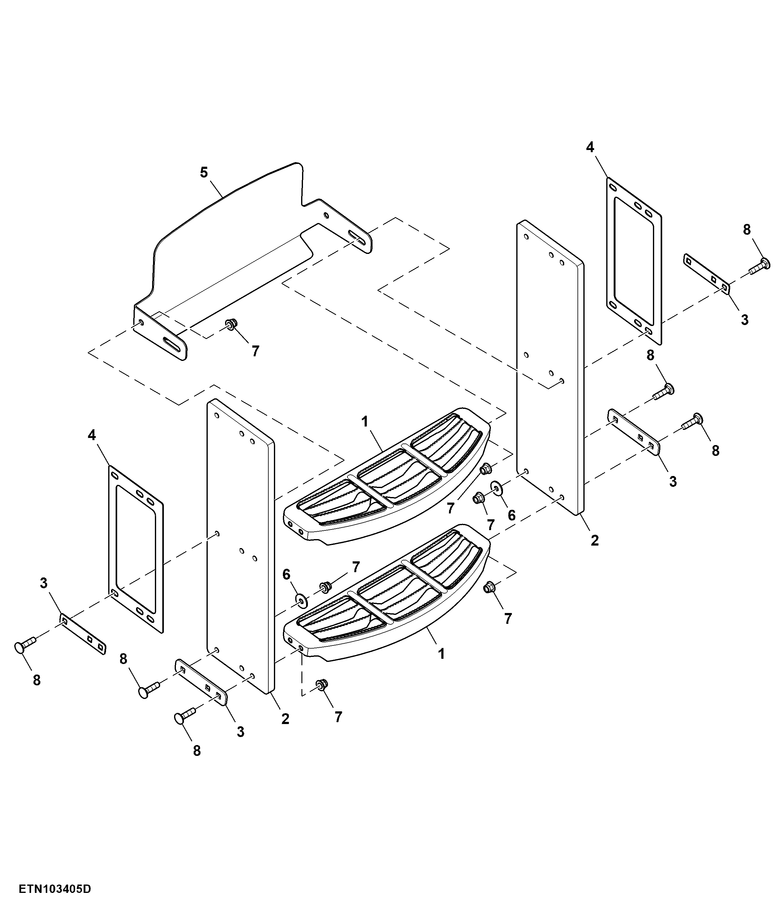 Double Hanger Step Ladder, Middle and Short