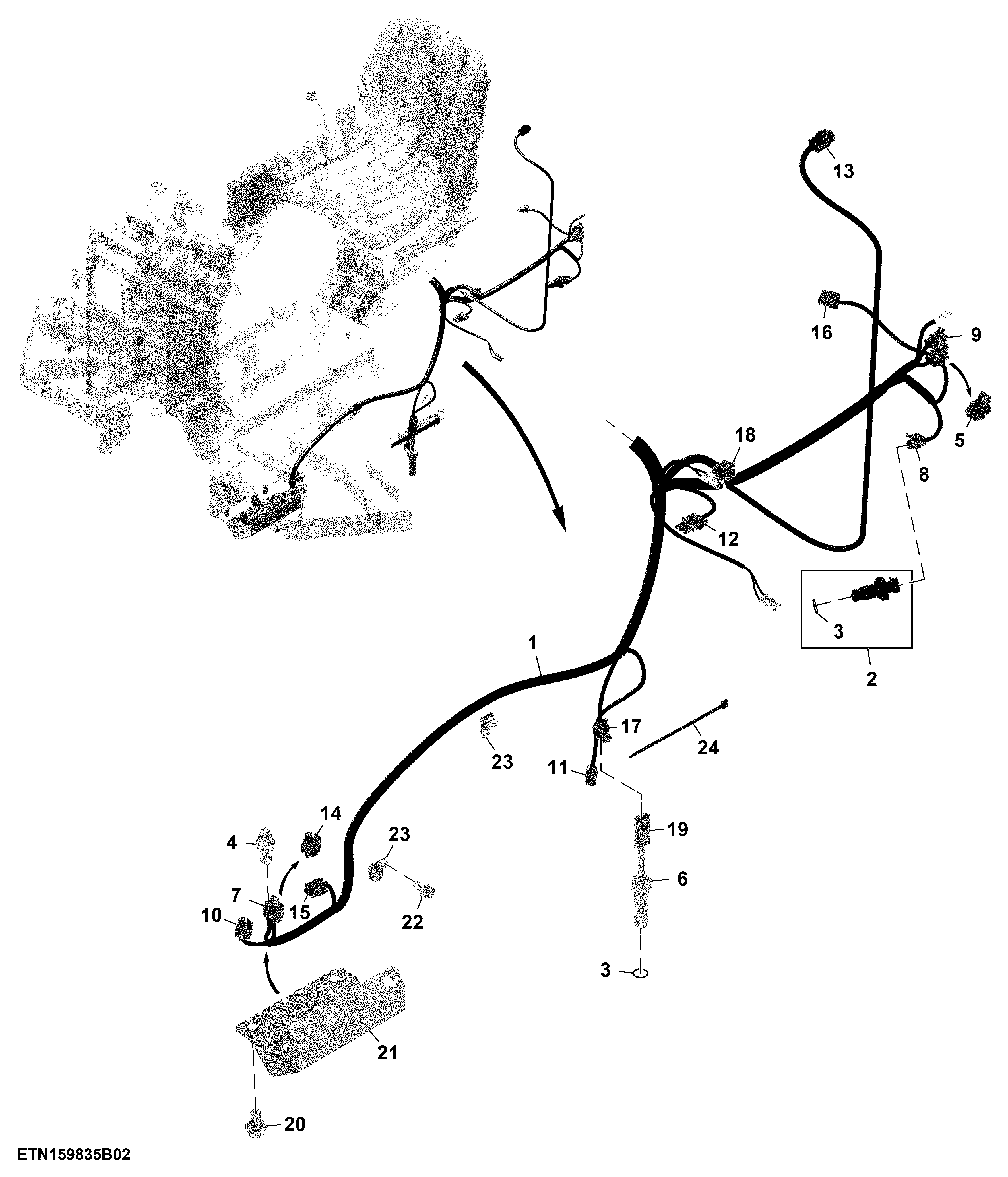 Main Wiring Harness, PowrReverser™, OOS (2/6)