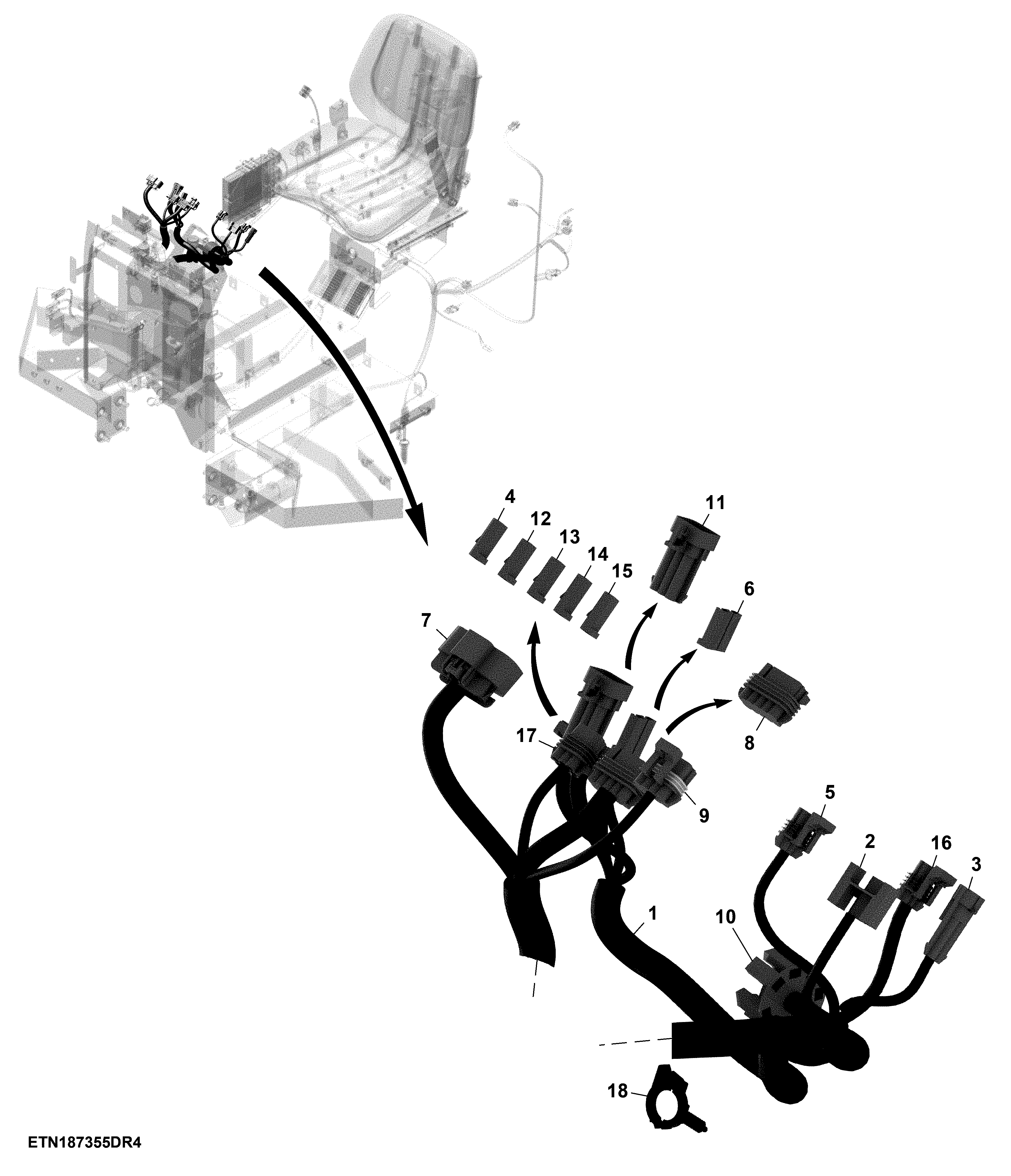 Main Wiring Harness, PowrReveser™, OOS (4/6)