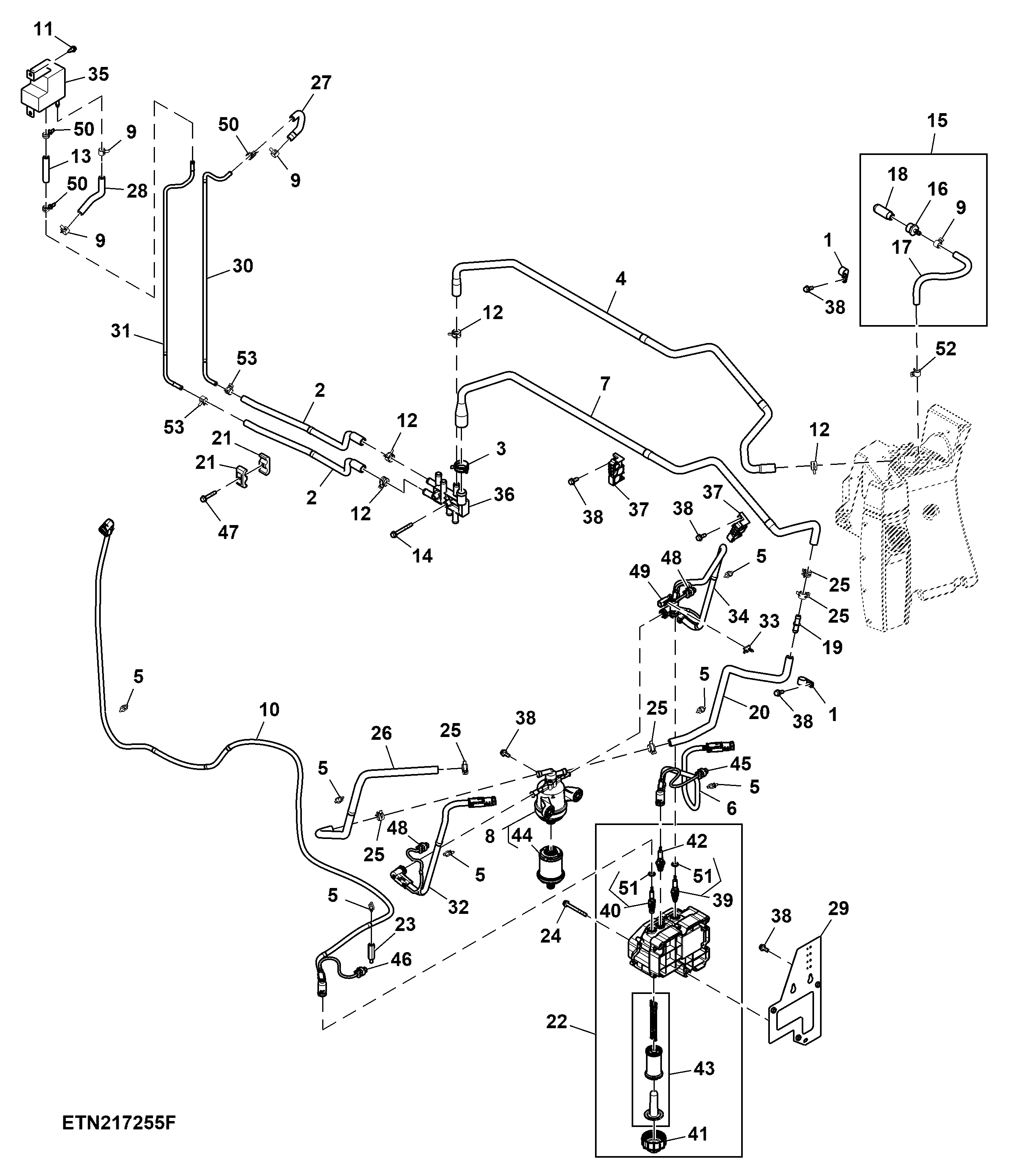DEF Lines and Pump, Size 4, FT4/ Stage 5 Engine
