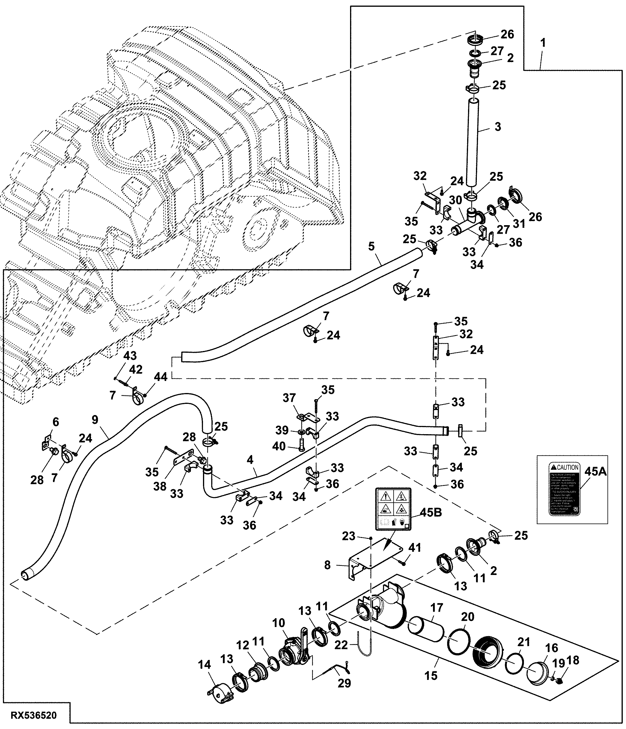 Front Fill Pipe Kit, ExactRate™ Tank, Attachment