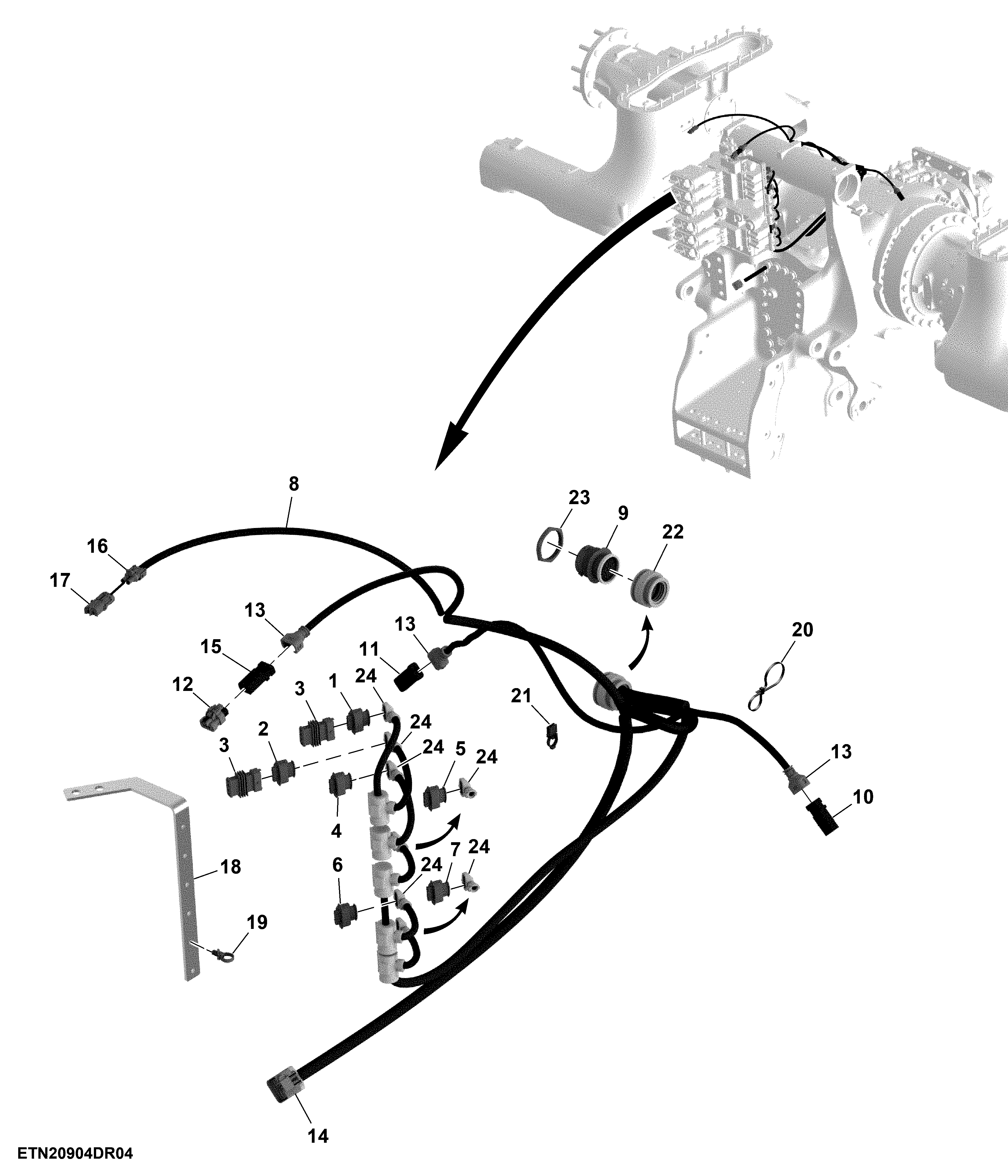 Chassis Wiring Harness, W/O Hitch, Double Reduction Axle