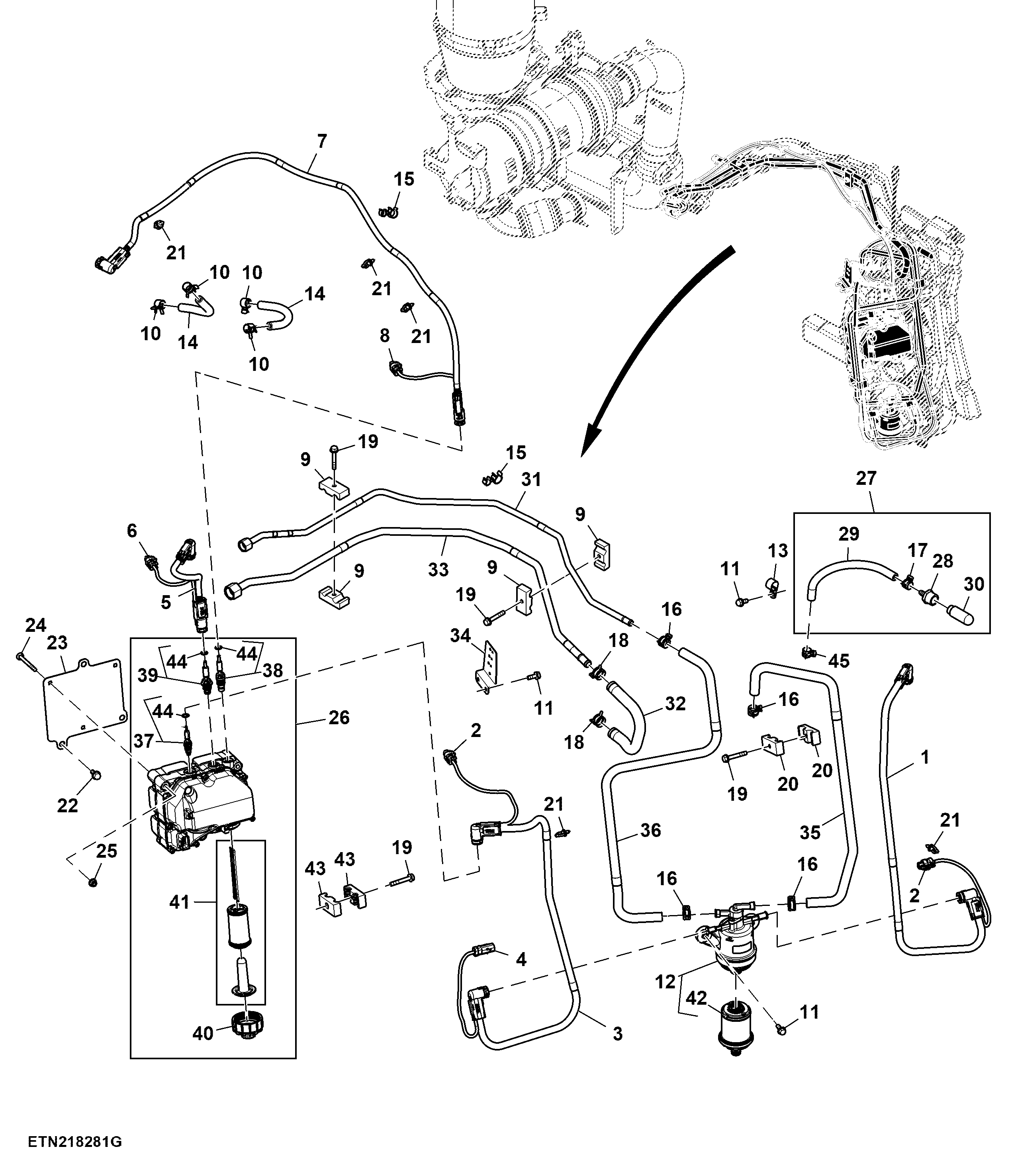 DEF Line and Pump, 6.8 L, FT4/ Stage 5 Engine
