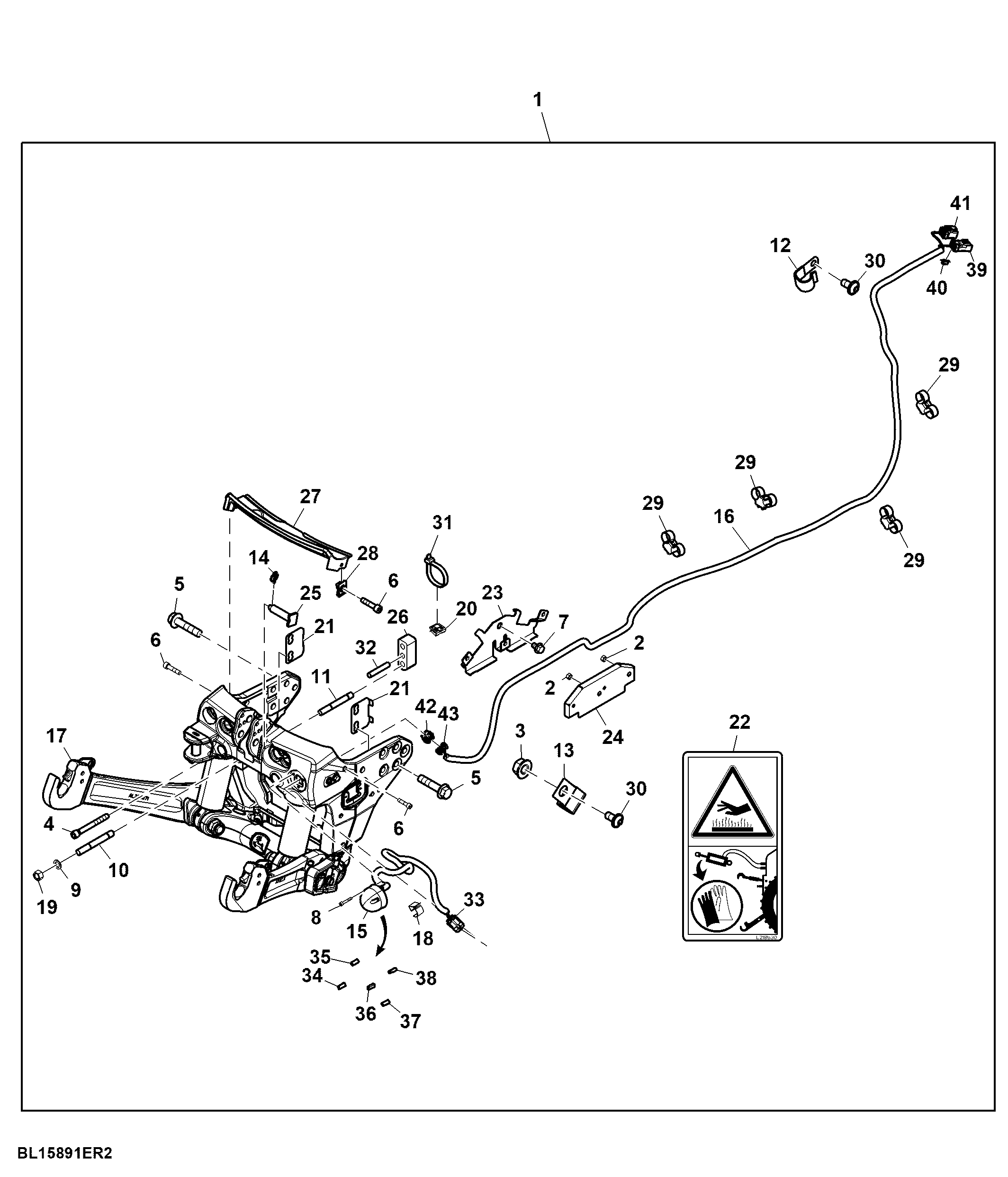 Attachment, Front 3 Point Hitch, Category 3