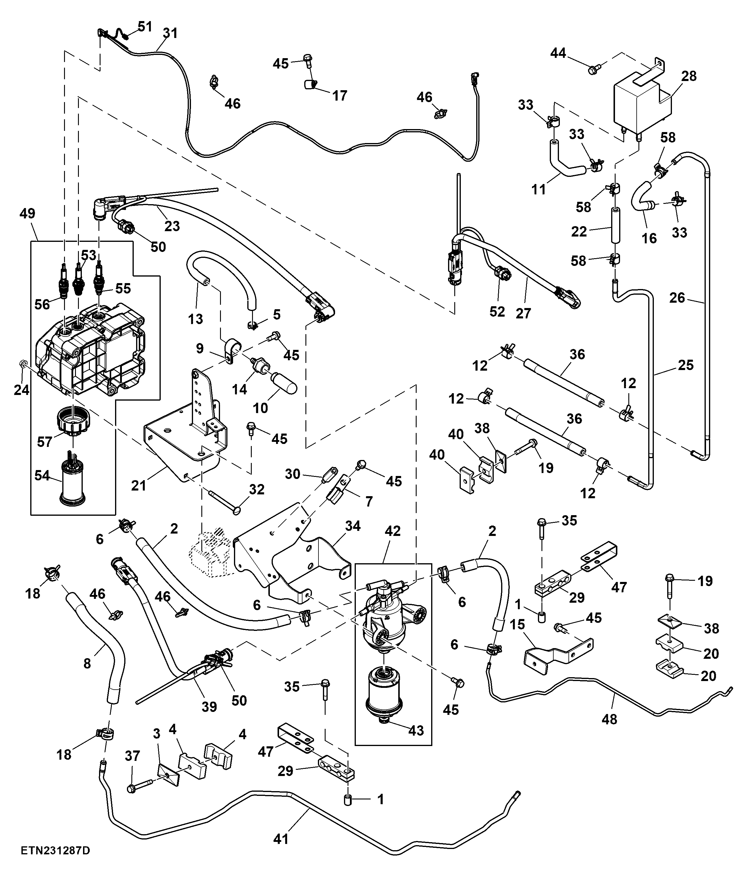DEF Lines and Pump, Size 5, W/O CTIS, W/ EVT, FT4 / Stage 5 Engine (927001 - )