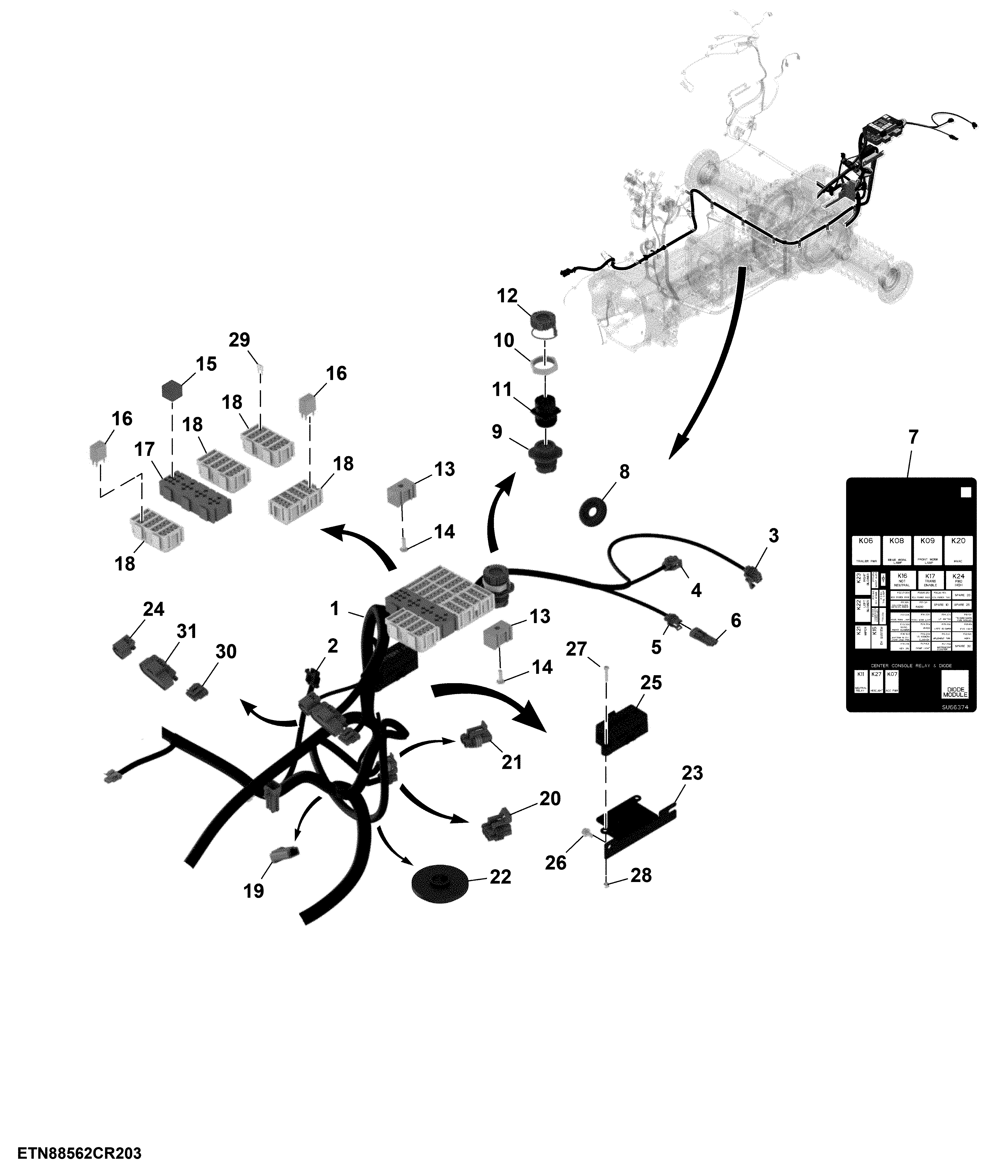 Wiring Harness, 9X3 Transmission, Cab (3/6)