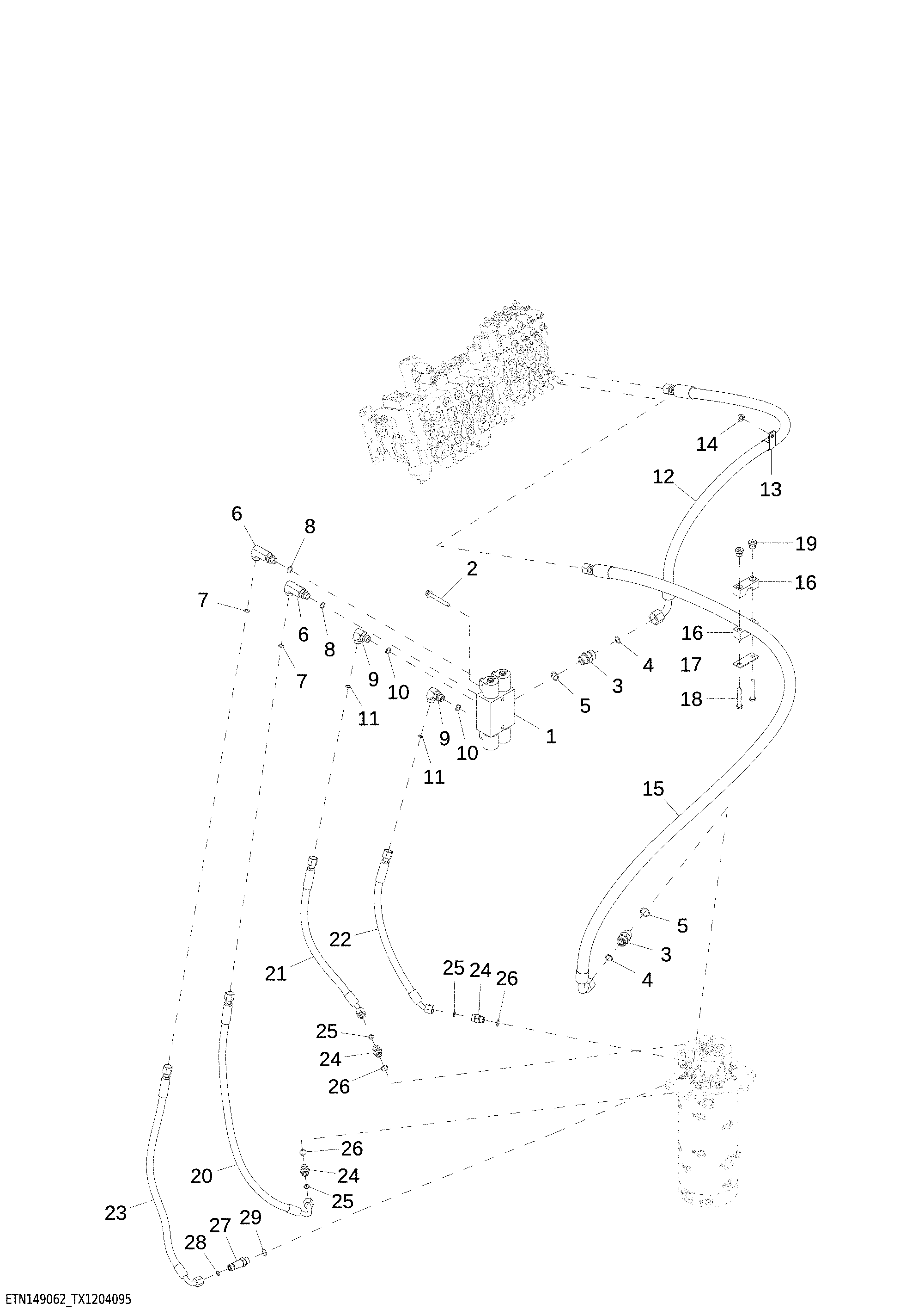Stabilizer Plumbing, Expanded Rotary Manifold, Upper Frame